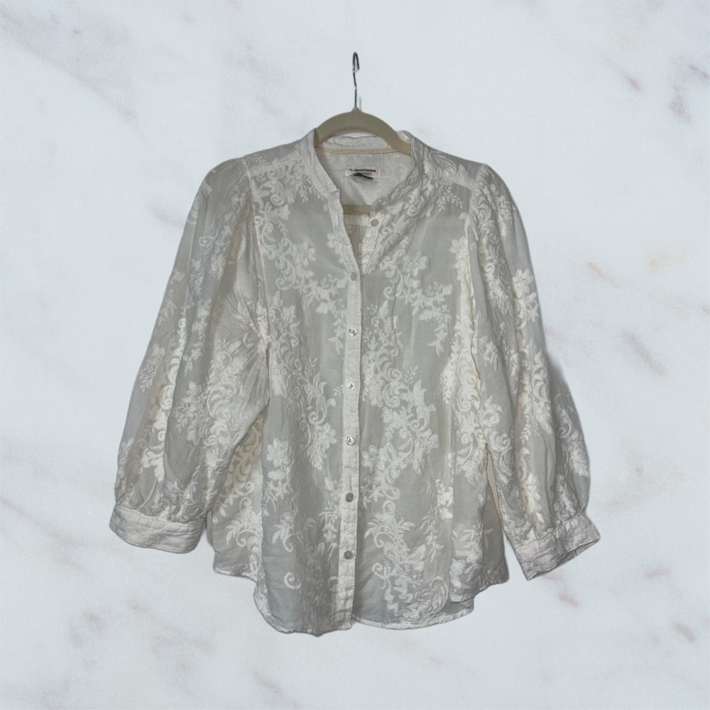 Like New - Pilcro by Anthropologie Embroidered Shirt